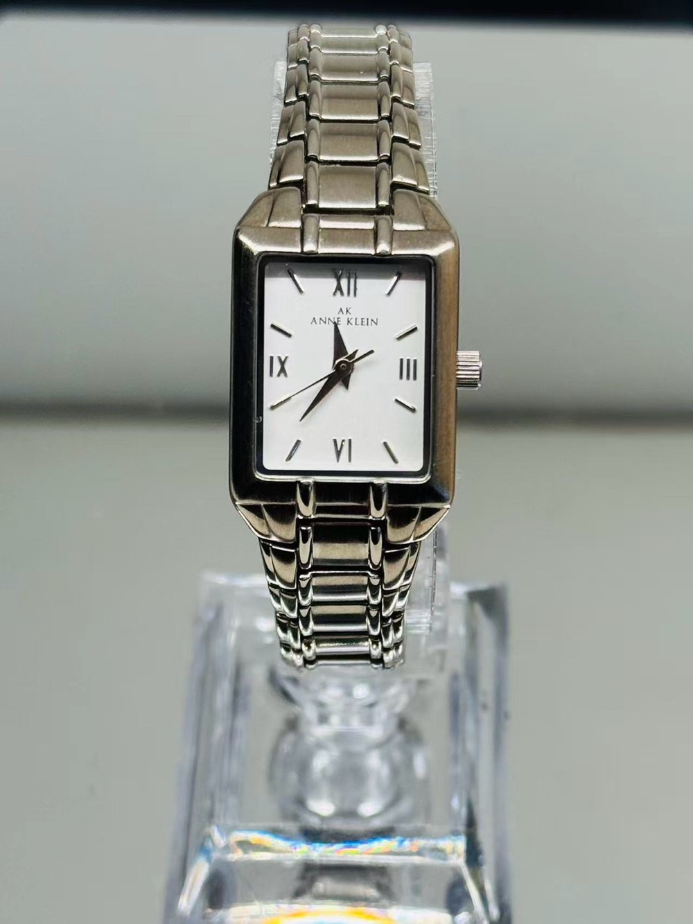 Anne Klein AK Women’s Rectangular Watch  Bracelet Quartz 19mm New Battery Runs